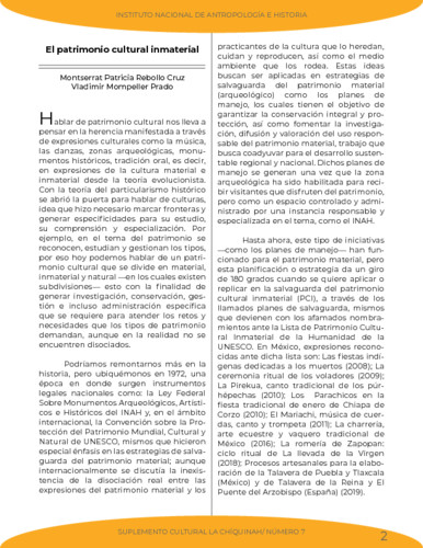 El patrimonio cultural inmaterial