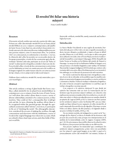 El mwátsi’ibi: hilar una historia náayeri