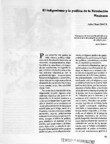 El indigenismo y la política de la Revolución Mexicana