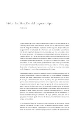 Física. Explicación del daguerrotipo