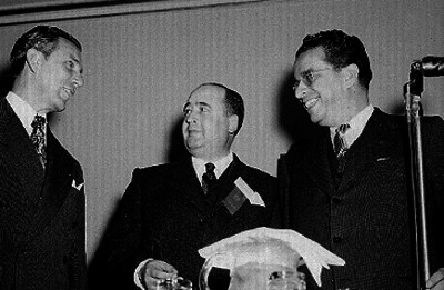 Ramón Beteta, Salvador Monroy y José Martínez Baez, en una reunión