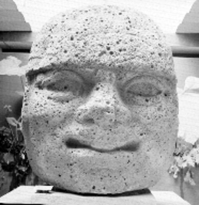 Cabeza colosal o Monumento 2, vista frontal