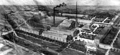 Talleres de una fábrica, litografía