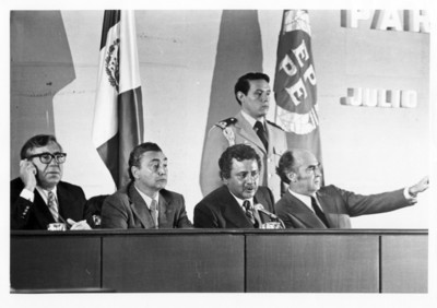 José López Portillo y funcionarios en la III Reunión del Parlamento Latinoamericano Europeo