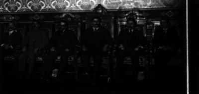 Eulalio Gutiérrez con miembros de su gabinete, retrato de grupo