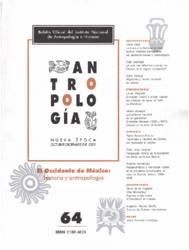 Antropología Núm. 64 (2001) El Occidente de México: historia y antropología