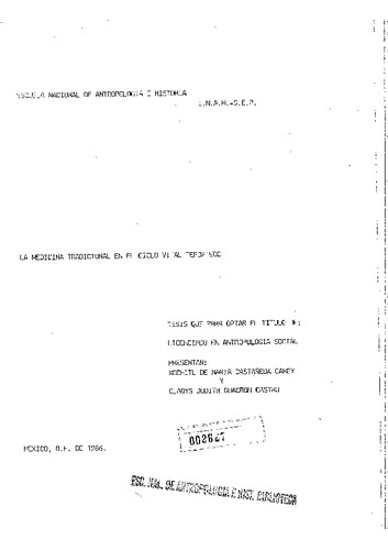 La medicina tradicional en el ciclo vital tepozteco