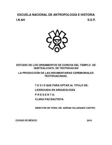 Estudios de los ornamentos de concha del templo de Quetzalcóatl de Teotihuacán