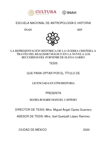 La representación histórica de la Guerra Cristera a través del realismo mágico en la novela Los recuerdos del porvenir de Elena Garro