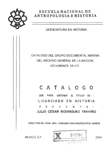 Catálogo del grupo documental marina del Archivo General de la Nación, volúmenes: 58-101