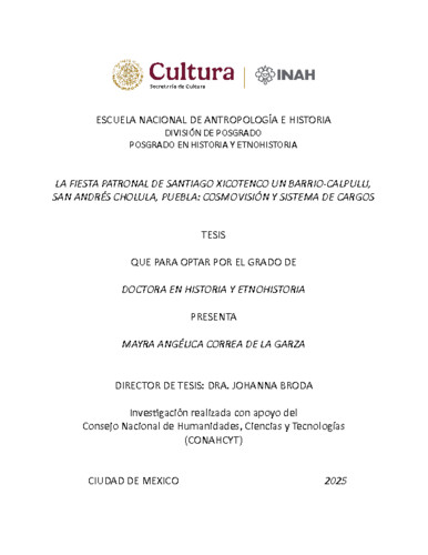 La fiesta patronal de Santiago Xicotenco un barrio-calpulli, San Andrés Cholula, Puebla