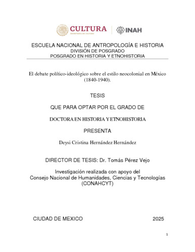 El debate político-ideológico sobre el estilo neocolonial en México (1840-1940)