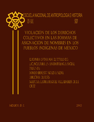 Violación de los derechos colectivos en las formas de asignación de nombres en los pueblos indígenas de México