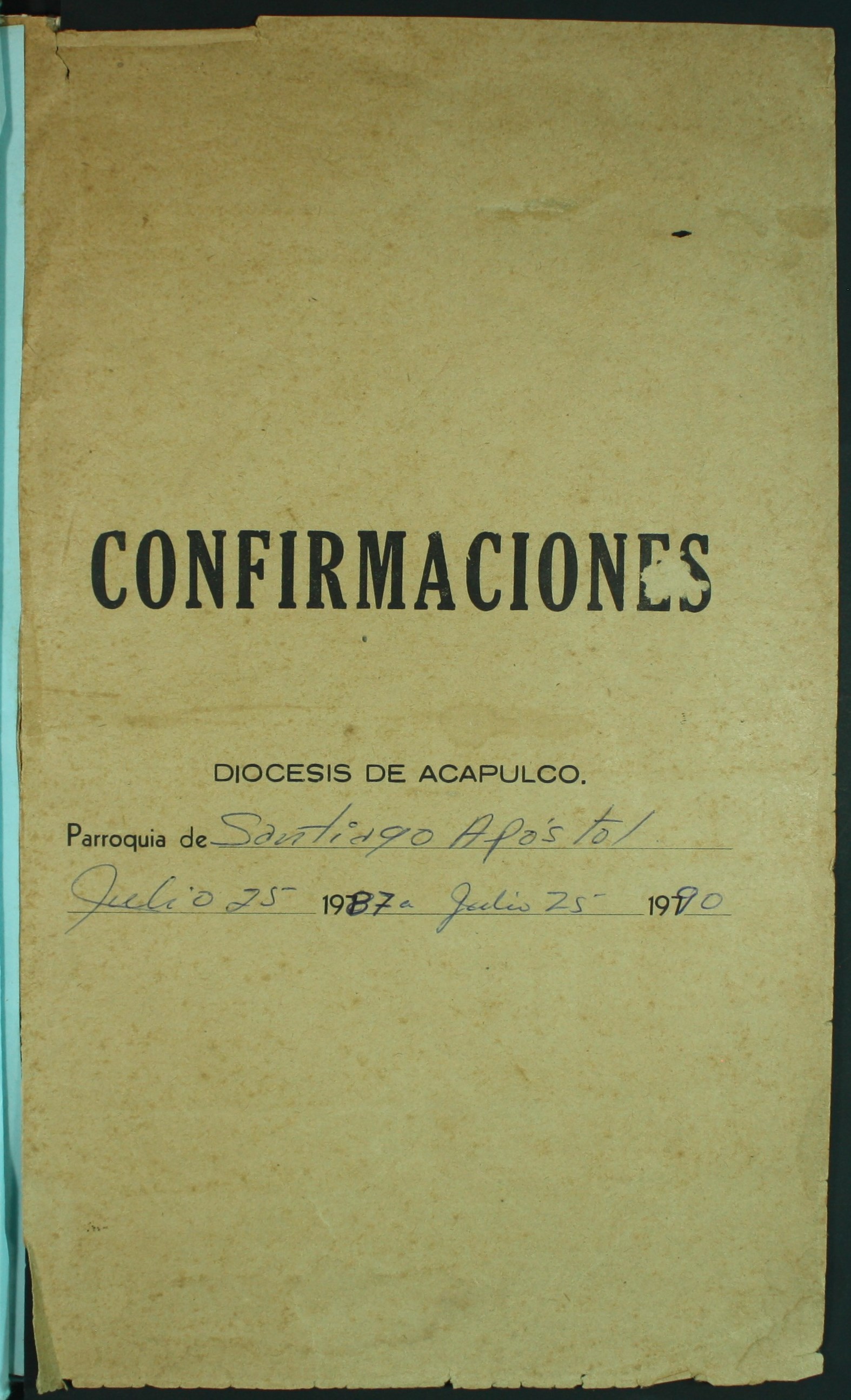 Libro 17. Confirmaciones, 1987-1990. Archivo Parroquial de Santiago Apóastol