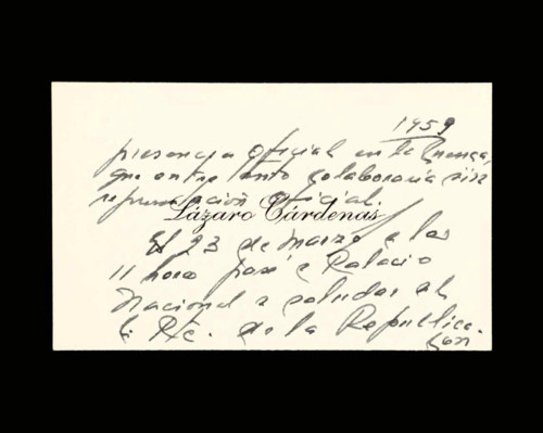 Memorias del general Lázaro Cárdenas: Del año 1959, Libreta, agenda