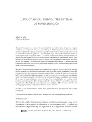 Estructura del evento, tres sistemas de representación