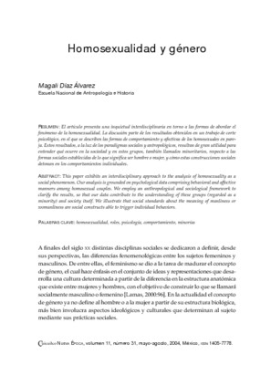 Homosexualidad y género.