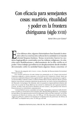 Con eficacia para semejantes cosas: martirio, ritualidad y poder en la frontera chiriguana (siglo XVIII)