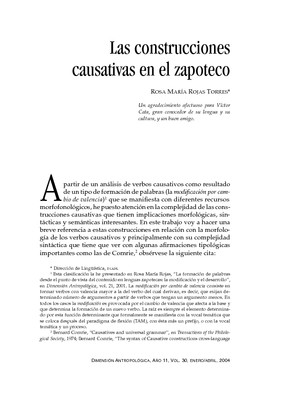 Las construcciones causativas en el zapoteco