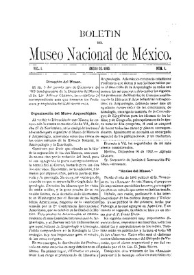 Boletín del Museo Nacional de México Vol. 1 Núm. 1 Enero de 1903