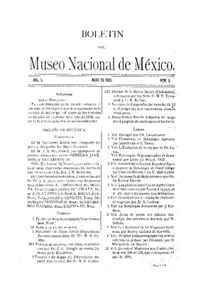 Boletín del Museo Nacional de México Vol. 1 Núm. 3 Mayo de 1903