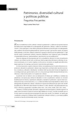 Patrimonio, diversidad cultural y políticas públicas. Preguntas frecuentes