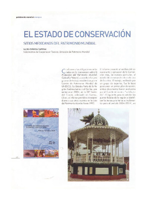 El estado de conservación. Sitios mexicanos del patrimonio mundial