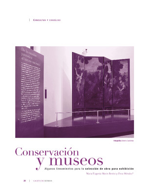 Conservación y museos: Algunos lineamientos para la selección de obra para exhibición