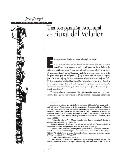 Una comparación estructural del ritual del Volador