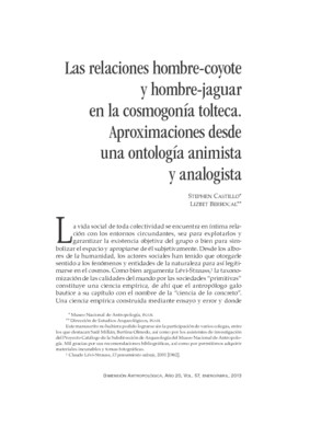 Las relaciones hombre-coyote y hombre-jaguar en la cosmogonía tolteca. Aproximaciones desde una ontología animista y analogista