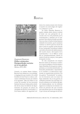 Zygmunt Bauman, Daños colaterales. Desigualdades sociales en la era global, México, FCE, 2011.