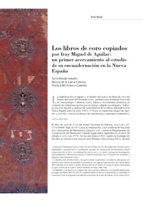 Los libros de coro copiados por fray Miguel de Aguilar: un primer acercamiento al estudio de su encuadernación en la Nueva España