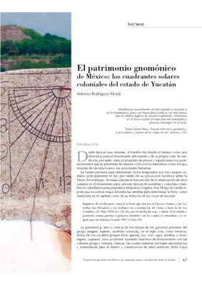 El Patrimonio Gnomónico de México. Los cuadrantes solares coloniales del Estado de Yucatán.