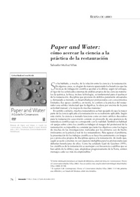 Paper and Water: Cómo acercar la ciencia a la práctica de la restauración