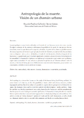 Antropología de la muerte. Visión de un chamán urbano