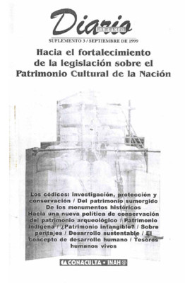 Suplemento 3. Hacia el fortalecimiento de la legislación sobre el Patrimonio Cultural de la Nación