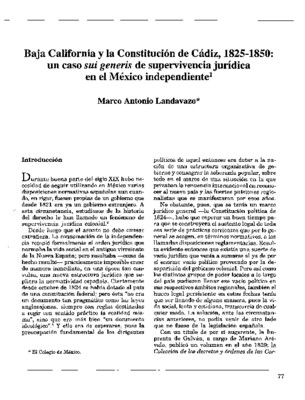 Baja California y la Constitución de Cádiz, 1825-1850: un caso sui generis de supervivencia jurídica en el México independiente