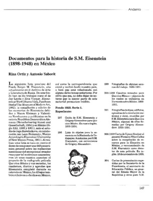 Documentos para la historia de S.M. Eisenstein (1898-1948) en México