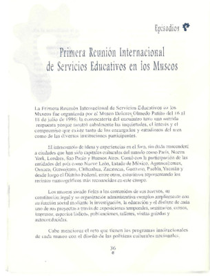 Primera Reunión Internacional de Servicios Educativos en los Museos