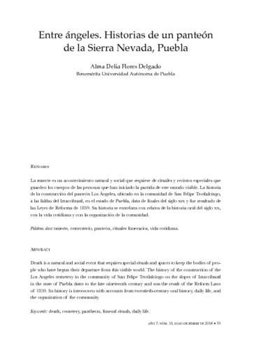 Entre ángeles. Historias de un panteón de la Sierra Nevada, Puebla