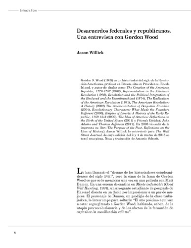 Desacuerdos federales y republicanos. Una entrevista con Gordon Wood