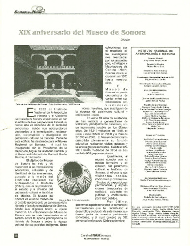 XIX aniversario del Museo de Sonora