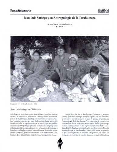 Juan Luis Sariego y su Antropología de la Tarahumara