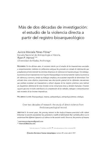 Más de dos décadas de investigación: el estudio de la violencia directa a partir del registro bioarqueológico