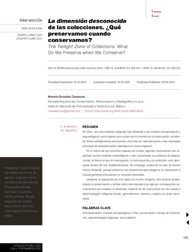 La dimensión desconocida de las colecciones ¿Qué preservamos cuando conservamos?