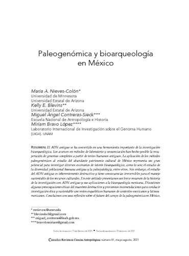 Paleogenómica y bioarqueología en México