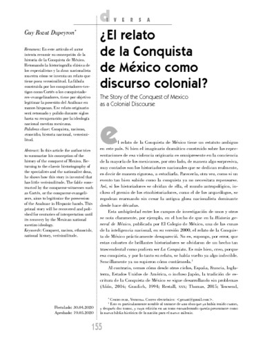 ¿El relato de la Conquista de México como discurso colonial?