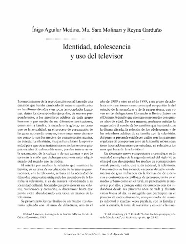 Identidad, adolescencia y uso del televisor