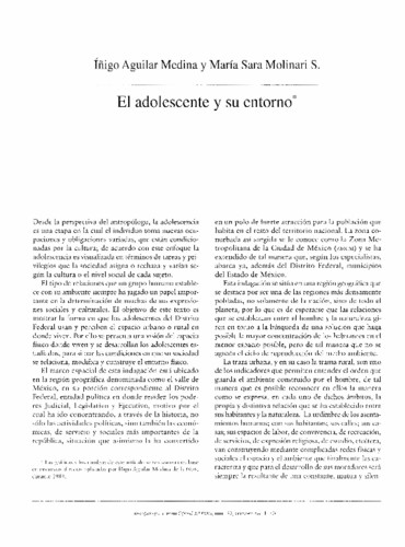 El adolescente y su entorno