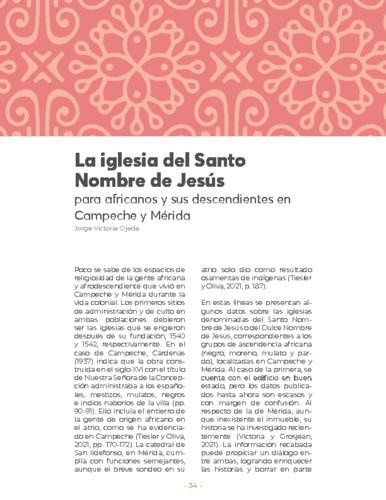 La iglesia del Santo Nombre de Jesús para africanos y sus descendientes en Campeche y Mérida